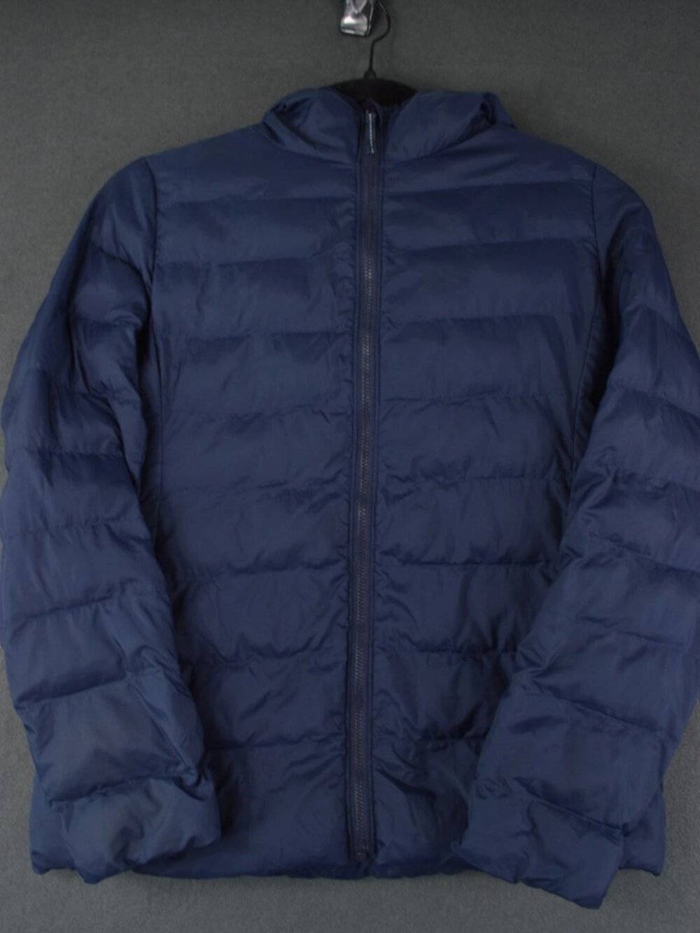 Uniqlo Boys Navy Blue Puffer Jacket Long Sleeve Full Zip Ultra Lightweight 11/12